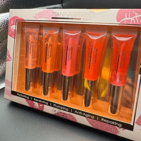 Manna Kadar Beauty Lip Gloss Set - 5pc New - Picture 2 of 3